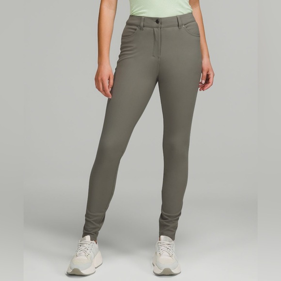Lululemon City Sleek Slim-Fit 5‎ Pocket High-Rise Pant Grey Sage Size 24 - Picture 1 of 13
